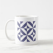 Midnight Blue Geometric Deko Cube Pattern Kaffeetasse (Links)