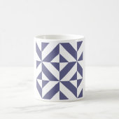 Midnight Blue Geometric Deko Cube Pattern Kaffeetasse (Mittel)