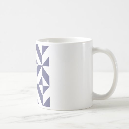 Midnight Blue Geometric Deko Cube Pattern Kaffeetasse (Rechts)