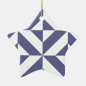 Midnight Blue Geometric Deko Cube Pattern Keramikornament (Vorne)