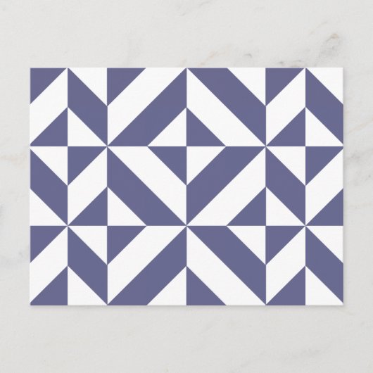 Midnight Blue Geometric Deko Cube Pattern Postkarte (Vorderseite)