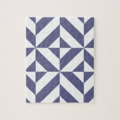 Midnight Blue Geometric Deko Cube Pattern Puzzle (Vertikal)