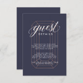 Midnight Blue Geometric Diamond Gastinformation Begleitkarte (Vorne/Hinten)
