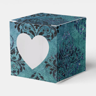 Midnight Blue Glimmer Vintag Damask Geschenkschachtel