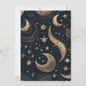 Midnight Blue Gold Celestial Wedding Einladung (Rückseite)