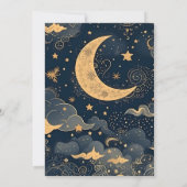 Midnight Blue Gold Celestial Wedding Save The Date (Rückseite)