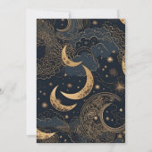 Midnight Blue Gold Celestial Wedding Save The Date (Rückseite)