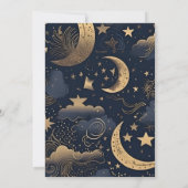 Midnight Blue Gold Celestial Wedding Save The Date (Rückseite)