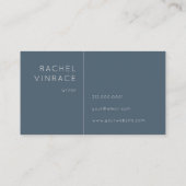 Midnight Blue Gold Monogram Minimal Business Card Visitenkarte (Rückseite)