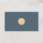 Midnight Blue Gold Monogram Minimal Business Card Visitenkarte (Vorderseite)