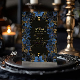 Midnight Blue Gothic Halloween Soirée Einladung