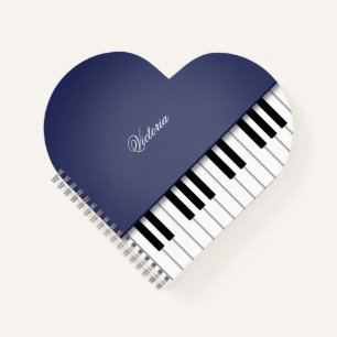 Midnight Blue Grand Piano Music Keyboard Custom Notizblock