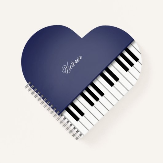 Midnight Blue Grand Piano Music Keyboard Custom Notizblock (Vorderseite)