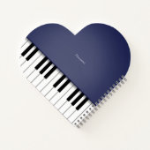 Midnight Blue Grand Piano Music Keyboard Custom Notizblock (Rückseite)
