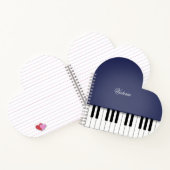 Midnight Blue Grand Piano Music Keyboard Custom Notizblock (Innenseite)