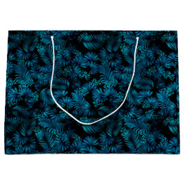 Midnight Blue Hawaiian Palms Große Geschenktüte