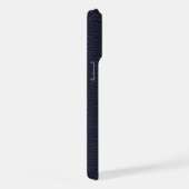 Midnight Blue Imitats Leather Look Monogram iPhone Hülle (Rechte Seite)
