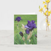 Midnight Blue Iris Small Note Card Karte (Gelbe Blume)