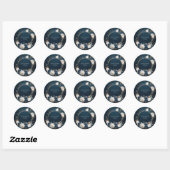 Midnight Blue & Ivory Rose Floral Wedding Sticker (Blatt)