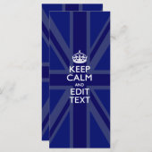Midnight Blue Keep Calm and Your Text Union Jack (Vorne/Hinten)