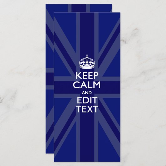 Midnight Blue Keep Calm and Your Text Union Jack (Vorne/Hinten)