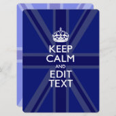 Midnight Blue Keep Calm and Your Text Union Jack (Vorne/Hinten)