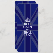 Midnight Blue Keep Calm and Your Text Union Jack (Vorne/Hinten)