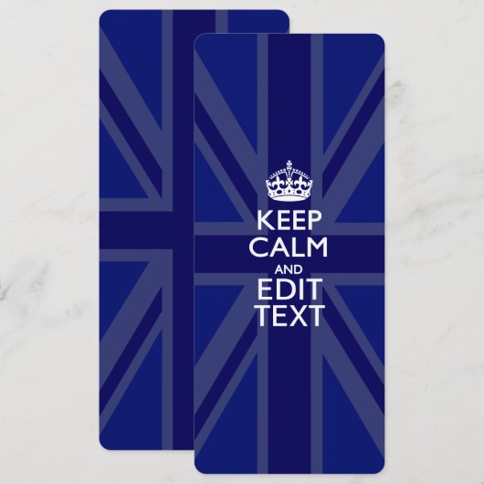 Midnight Blue Keep Calm and Your Text Union Jack (Vorne/Hinten)