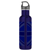 Midnight Blue Keep Calm and Your Text Union Jack Edelstahlflasche (Rückseite)