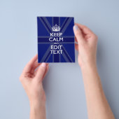 Midnight Blue Keep Calm and Your Text Union Jack Flyer (Gruppe)