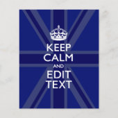 Midnight Blue Keep Calm and Your Text Union Jack Flyer (Vorne)