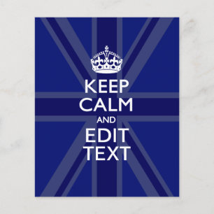 Midnight Blue Keep Calm and Your Text Union Jack Flyer