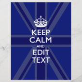 Midnight Blue Keep Calm and Your Text Union Jack Flyer (Vorne)
