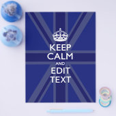 Midnight Blue Keep Calm and Your Text Union Jack Flyer (Einzeln)