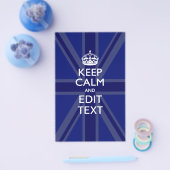 Midnight Blue Keep Calm and Your Text Union Jack Flyer (Einzeln)