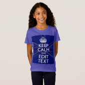 Midnight Blue Keep Calm and Your Text Union Jack T-Shirt (Vorne ganz)