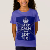Midnight Blue Keep Calm and Your Text Union Jack T-Shirt (Vorderseite)