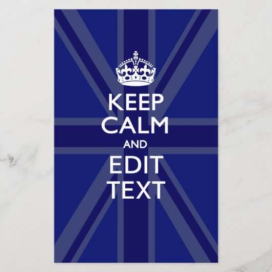 Midnight Blue Keep Calm und dein Text Union Jack Flyer (Vorne)