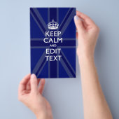 Midnight Blue Keep Calm und dein Text Union Jack Flyer (Handgriff)