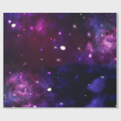 Midnight Blue Lila Galaxy Geschenkpapier (Flach)