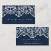 Midnight Blue marokkanische Lace Pattern Business Visitenkarte (Vorne/Hinten)