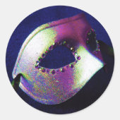 Midnight Blue Masquerade Runder Aufkleber (Vorderseite)