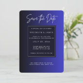 Midnight Blue Minimal Save the Date Einladung (Stehend Vorderseite)