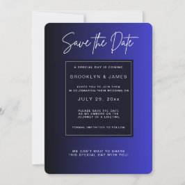 Midnight Blue Minimal Save the Date Einladung