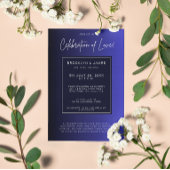 Midnight Blue Minimal Wedding Einladung