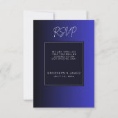 Midnight Blue Minimal Wedding RSVP Karte (Rückseite)