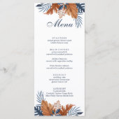 Midnight Blue Monstera Menu Card Menükarte (Vorderseite)