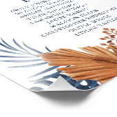 Midnight Blue Monstera Seating Chart Fotodruck (Ecke)