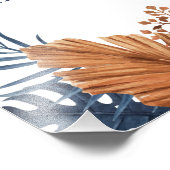 Midnight Blue Monstera Welcome Sign Fotodruck (Ecke)