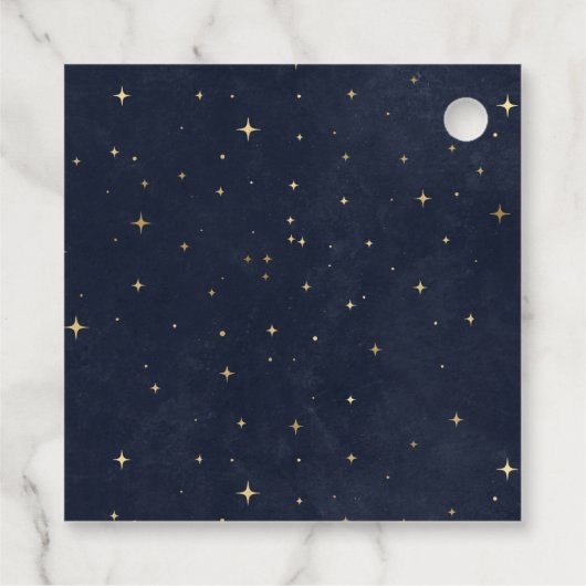 Midnight Blue Moon Stars Quinceanera Geschenkanhänger (Rückseite)